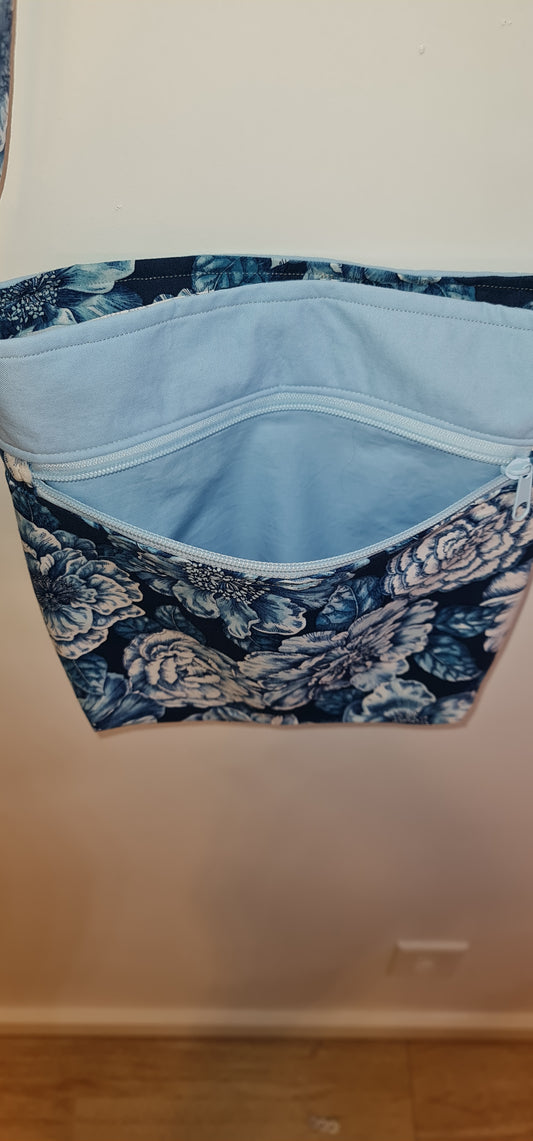 Crossbody-Blue Floral Print