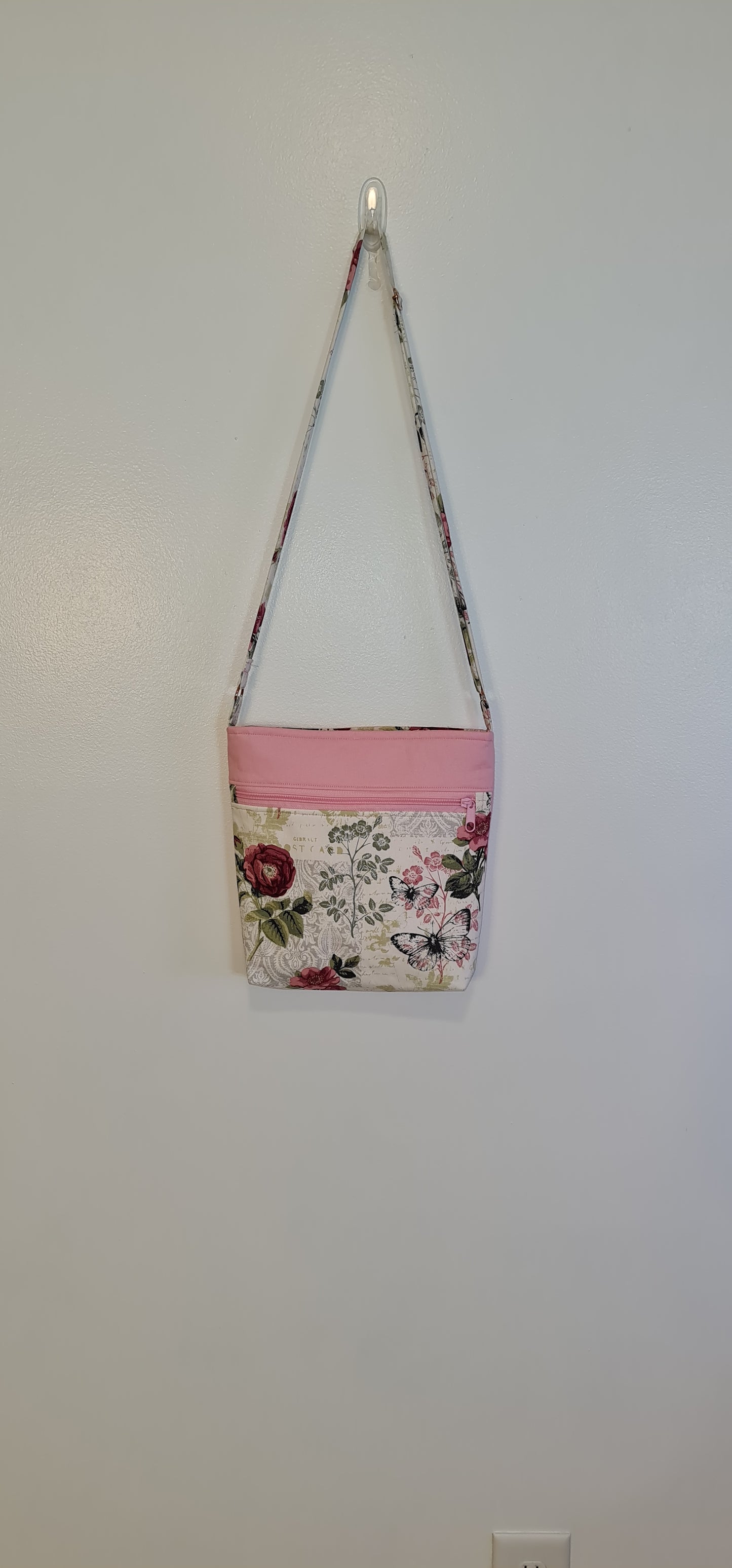 Crossbody Bag- Pink Floral Print