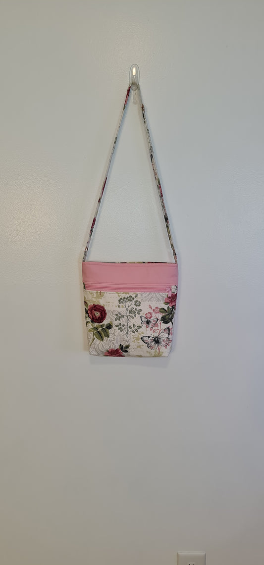 Crossbody Bag- Pink Floral Print