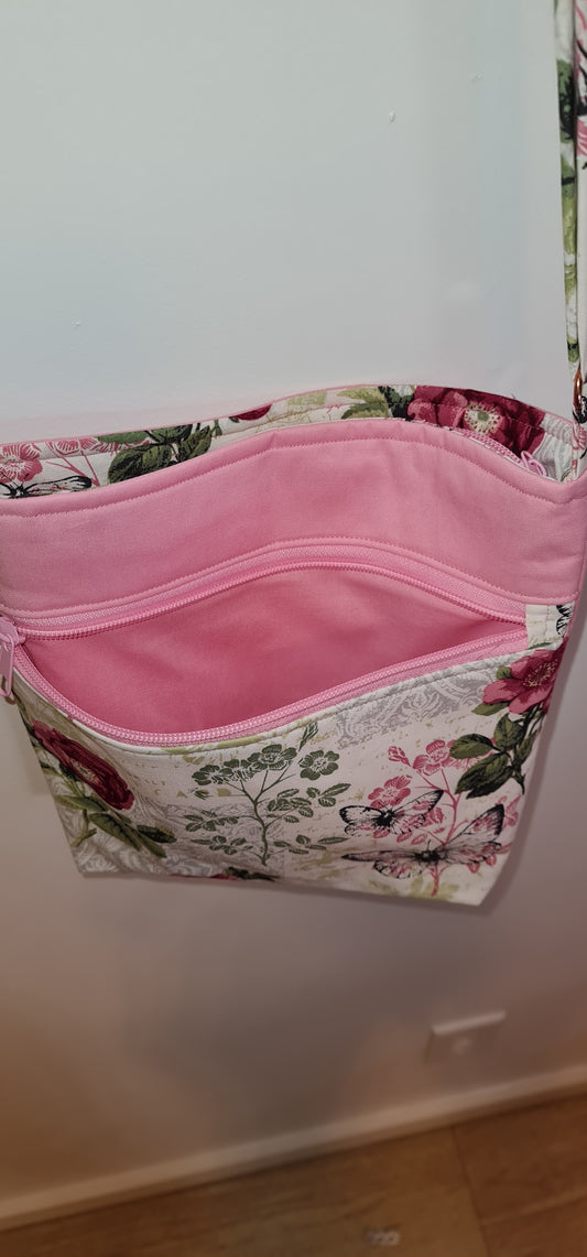 Crossbody Bag- Pink Floral Print
