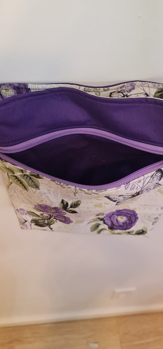 Crossbody Bag-Purple Floral