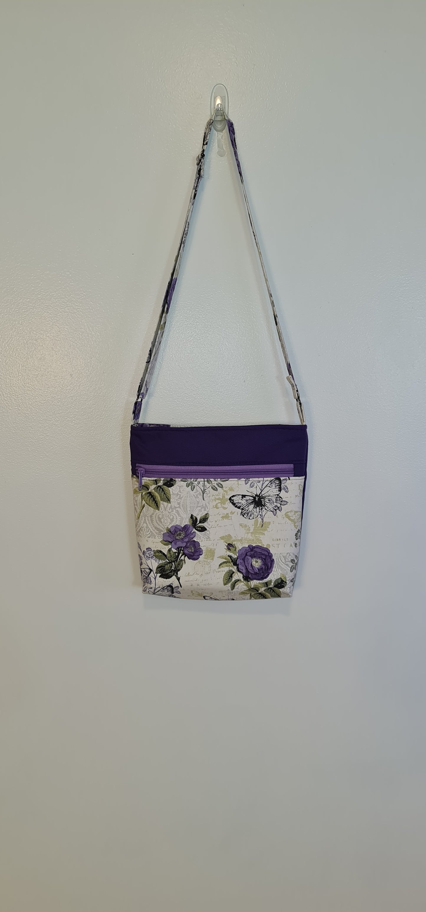 Crossbody Bag-Purple Floral