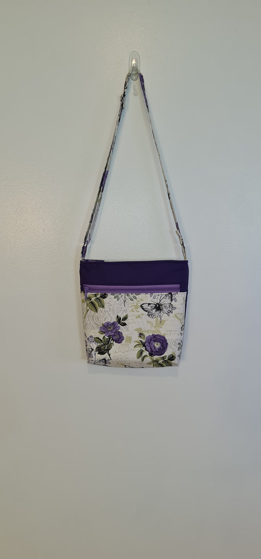 Crossbody Bag-Purple Floral